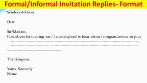 Invitation Writing & its Replies- Formal & Informal Invitation Class ...