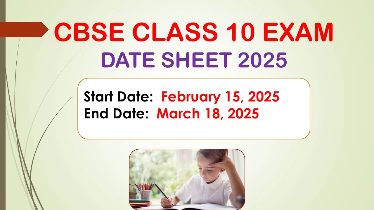 CBSE Class 10 Exam Date sheet 2025